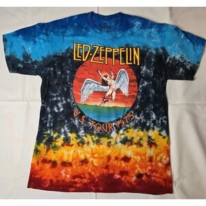 Led Zeppelin Tie Dye T shirt Size Medium US TOUR 1975 art - Modern Tee